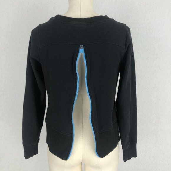 Puma Black Open Back Sweatshirt Women's Size Small Zipper Back Crewneck SAMPLE - Picture 4 of 10